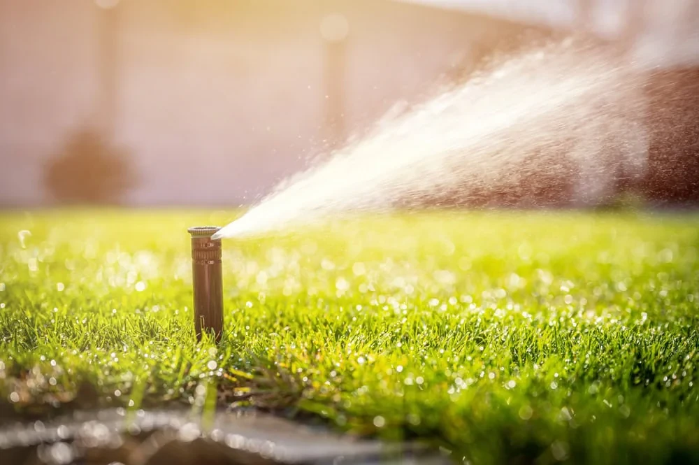 Sprinkler Water Grass Sunlight Mclennan County Texas