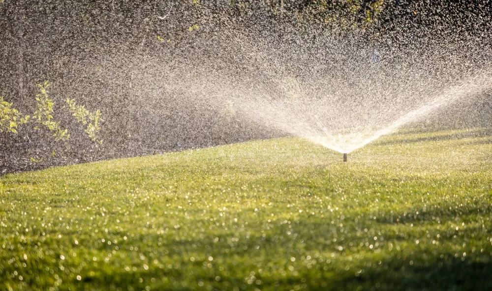 Sprinkler Watering Green Lawn Mclennan County Texas_4
